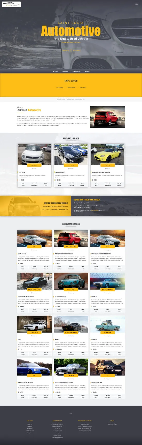 Demo website design St Lucia Automotive