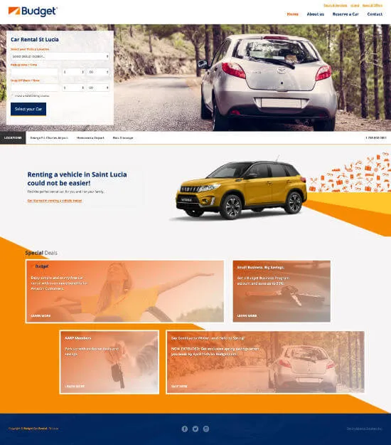 Redesign website for Budget Car Rentals St Lucia