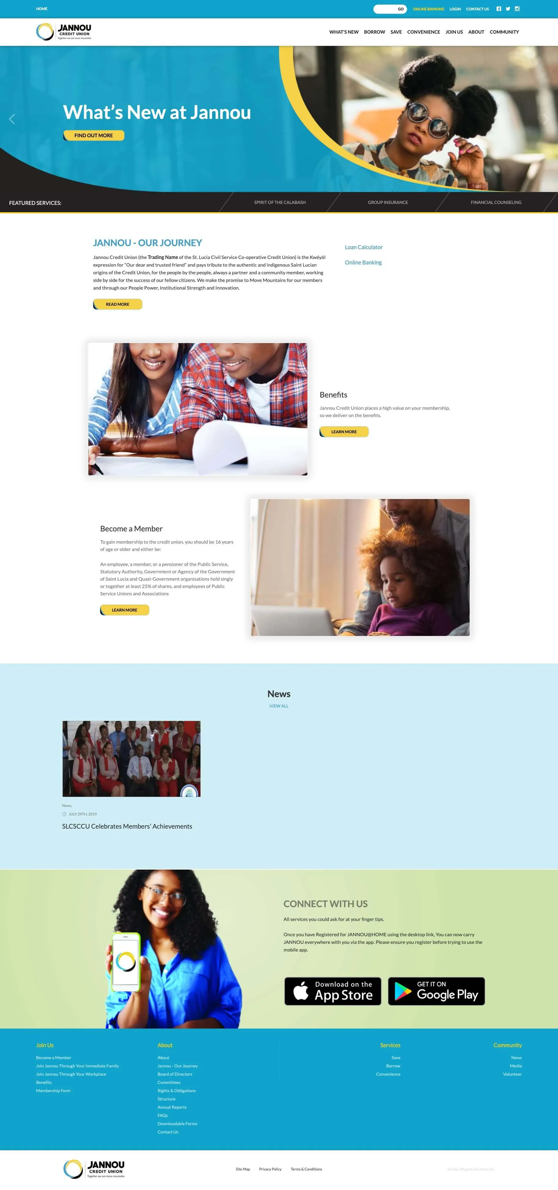 Redesigned website / rebranding design for Jannou Credit Union