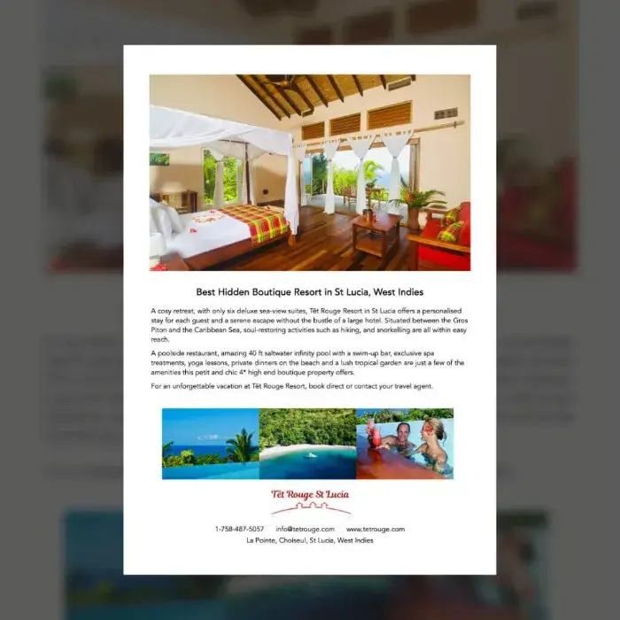Magazine Advert for Tet Rouge Resort
